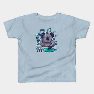 Cute Cartoon Koala DJ Kids T-Shirt